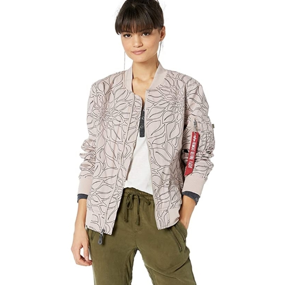 ALPHA INDUSTRIES MA-1 D.I.Y. Mauve Jacket - Picture 2 of 13